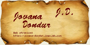 Jovana Dondur vizit kartica